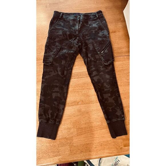 JAMES JEANS BOYFRIEND CARGO SHADOW CAMOUFLAGE COMBAT JOGGER PANTS SZ 26 - Picture 2 of 14